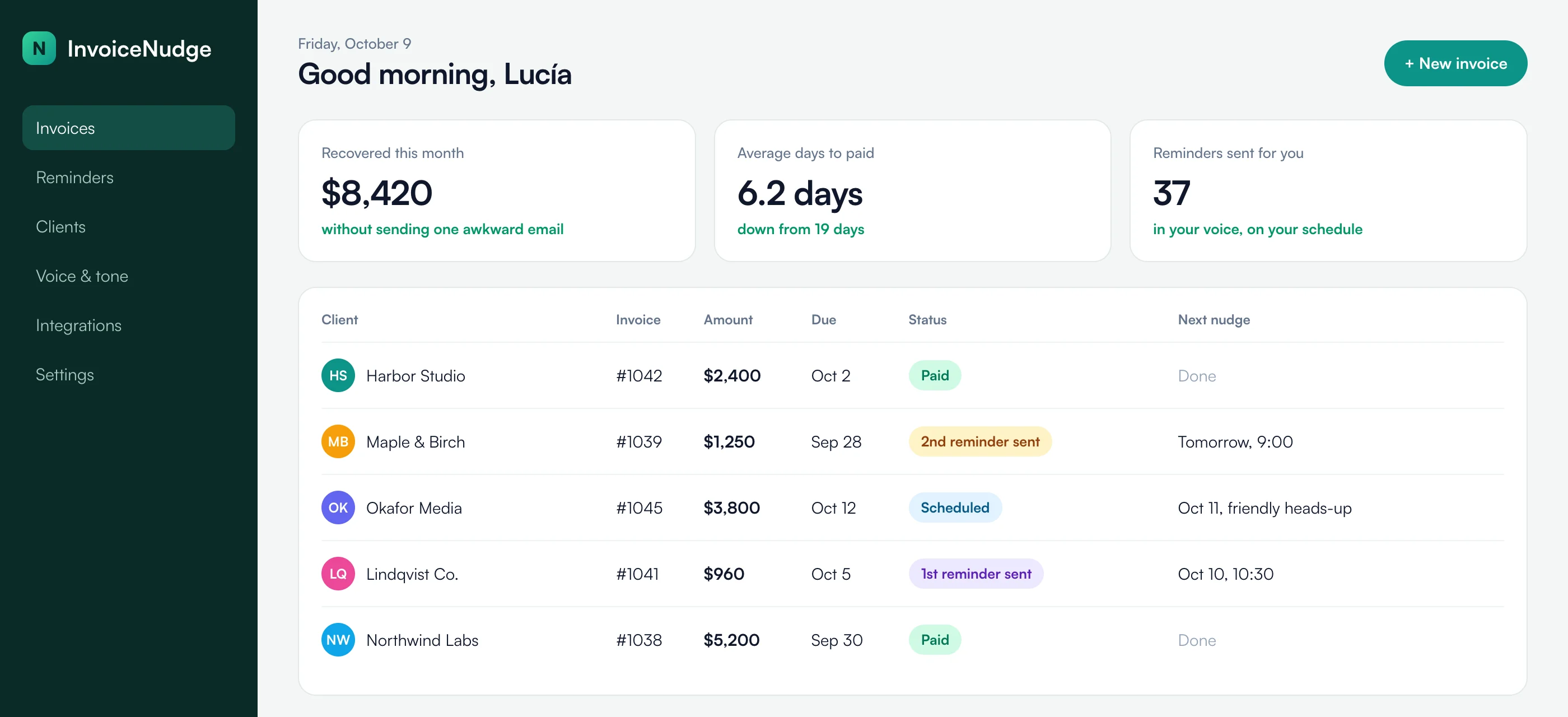 InvoiceNudge preview